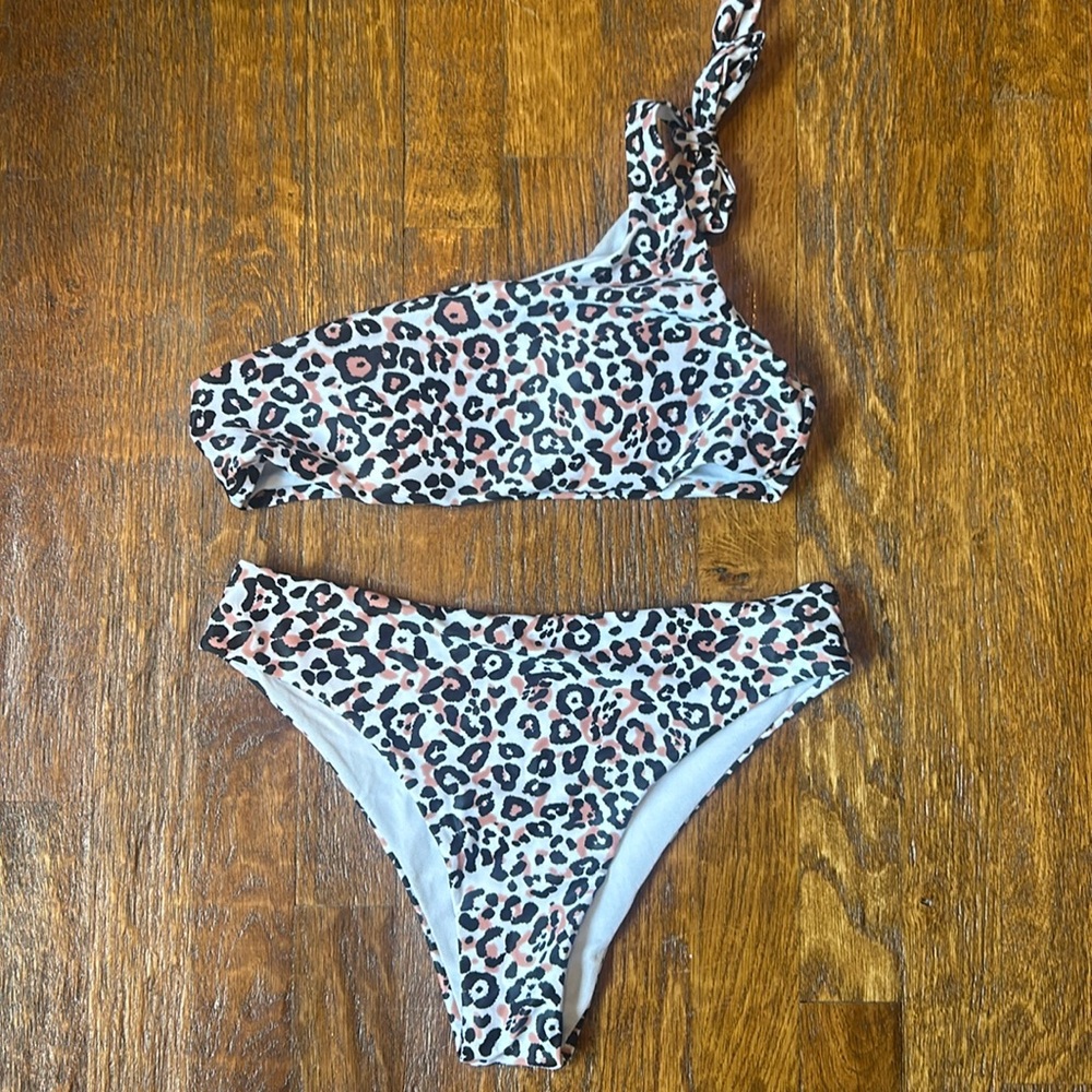 one shoulder shein bikini!!